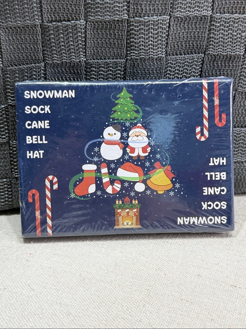Christmas Card Game Snowman Sock Cane Bell Hat for Family Kids Adults Teens NWT